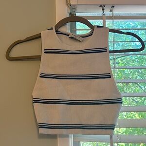 Women’s Aritzia Babaton Striped Crop Top Blue/White XS